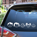 Vinyl Wall Art Decal - Family Heads - From 3" x 3" - Cute Plants Design Trendy Bumper Stickers For Car Windows Home Family Cars Minivan Rear Window Decor 3