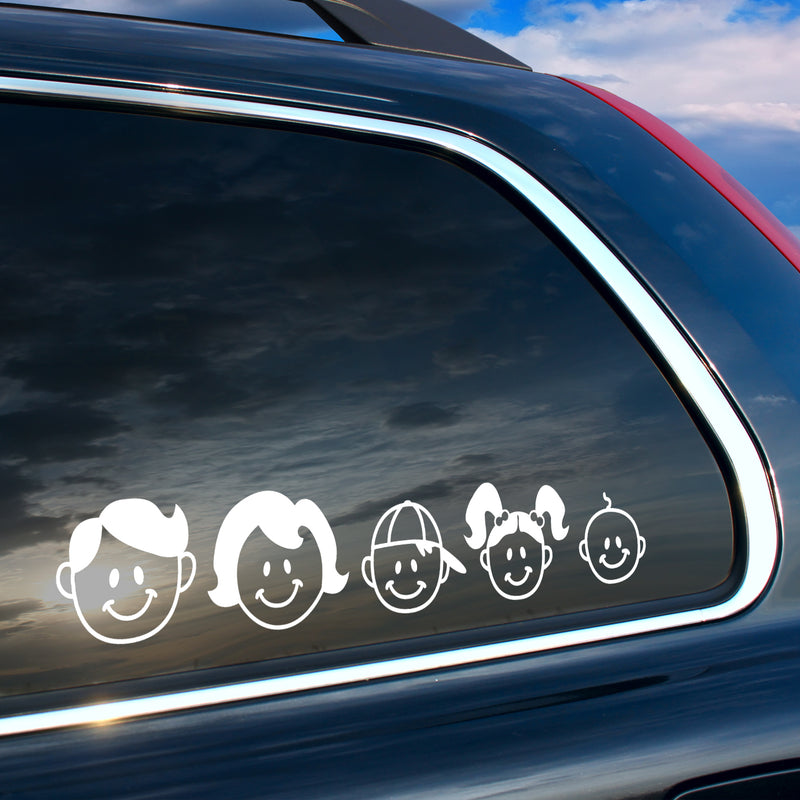 Vinyl Wall Art Decal - Family Heads - From - Cute Design Trendy Bumper Stickers For Cars Home Family Car Minivan Families Auto Rear Window Decor 2