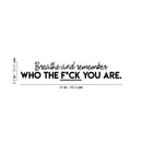Vinyl Wall Art Decal - Breathe And Remember Who The Fuck You Are - 6. Trendy Sarcastic Positive Adult Quote Sticker For Office Work Business Store Coffee Shop Bedroom Living Room Decor 4