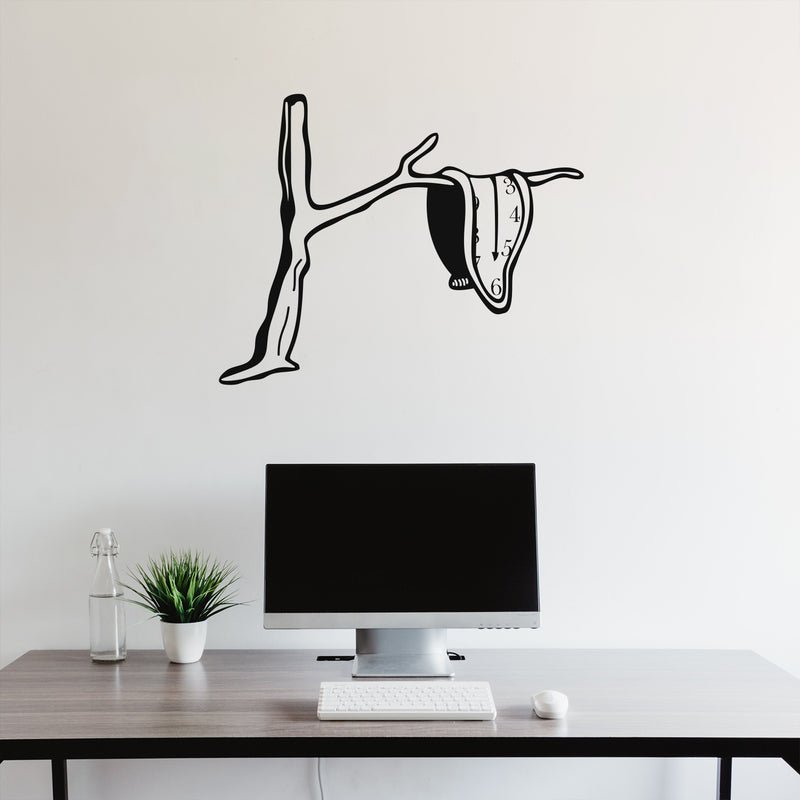 Vinyl Wall Art Decal - Surrealist Clock - - Inspirational Artistic Surrealism Salvador Dalí Design Sticker For Office Studio Business Library Kids Room Playroom Living Room Decor 3