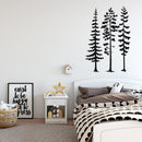 Vinyl Wall Art Decal - Pines - Modern Cute Trees Adhesive Sticker Green Nature Forest Design For Kids Room Baby Bedroom Home Playroom Classroom Nursery Daycare Decor 2