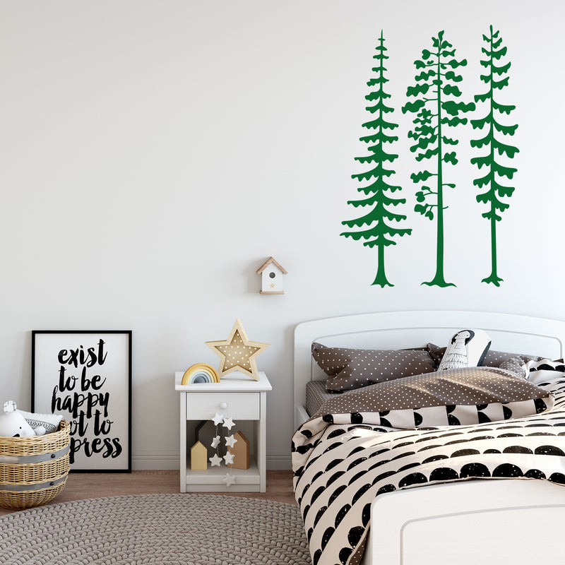 Vinyl Wall Art Decal - Pines - 60" x 41" - Modern Cute Animal Adhesive Sticker Sloths Design For Kids Room Baby Bedroom Home Playroom Classroom Nursery Decor 2