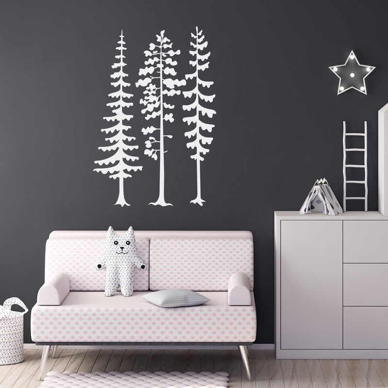 Vinyl Wall Art Decal - Pines - 60" x 41" - Modern Cute Animal Adhesive Sticker Sloths Design For Kids Room Baby Bedroom Home Playroom Classroom Nursery Decor 2