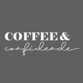 Vinyl Wall Art Decal - Coffee And Confidence - 27.5" x 17" - Trendy Humor Cafe Quote Sticker For Coffee Lovers Home Bedroom Work Office Kitchen Dining Room Decor 1