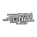 Vinyl Wall Art Decal - Gym Words - Word Collage Trendy Motivational Quote Sticker For Home Gym Sport Exercise Room Fitness Workout Training Center Crossfit Decor 1