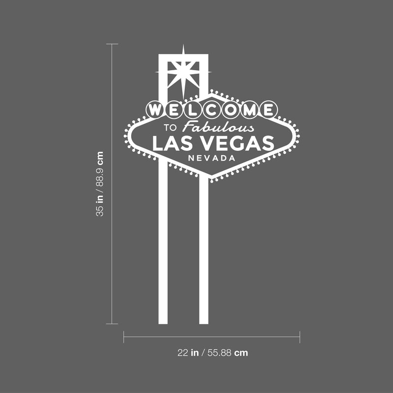 Vinyl Wall Art Decal - Welcome To Las Vegas Sign - 35" x 22" - Cute Minimal France Adhesive Sticker Modern For Paris Lover Home School Work Office Girl Bedroom Closet Living Room Kids Room Store Decor 4