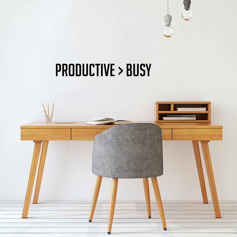 Vinyl Wall Art Decal - Productive Busy - 4" x 30" - Modern Motivational Goals Quote Sticker For Home School Classroom Bedroom Living Room Work Office Decor 2