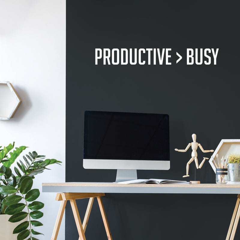 Vinyl Wall Art Decal - Productive Busy - 4" x 30" - Modern Motivational Goals Quote Sticker For Home School Classroom Bedroom Living Room Work Office Decor 2