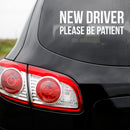 Vinyl Wall Art Decal - New Driver Please Be Patient - From 2.- Safety Sign Trendy Bumper Stickers For Cars Student Drivers Car Signs Vehicle Auto Rear Window Decor 1