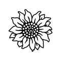 Vinyl Wall Art Decal - Sunflower - Flower Shape Trendy Inspirational Minimal Sticker For Bedroom Home School Kids Room Work Office Living Room Store Decor 1