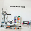 Vinyl Wall Art Decal - No Fear. No Limits. No Excuses - Trendy Motivational Positive Healthy Lifestyle Quote Sticker For Office Conference Room Business Gym Yoga Fitness School Decor 3