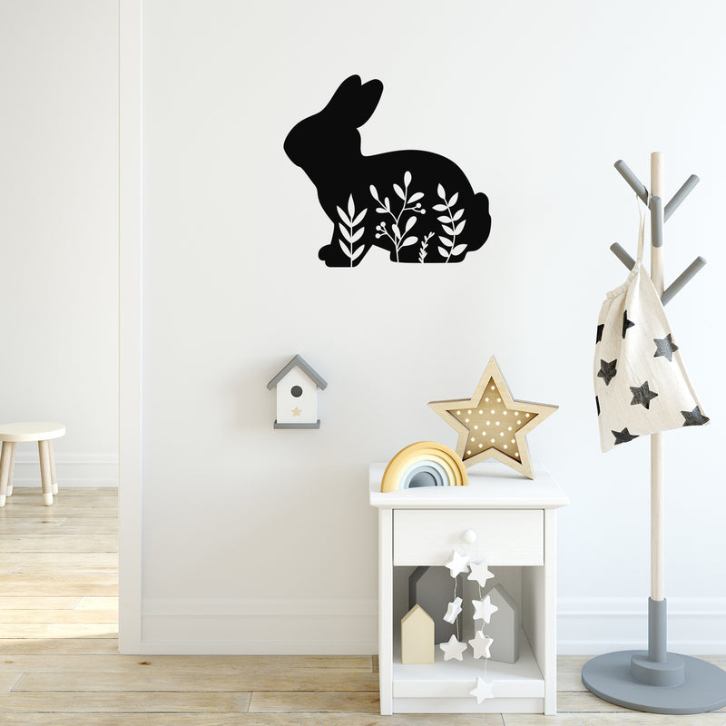 Vinyl Wall Art Decal - Bunny - 22" x 22" - Plants Nature Trendy Inspirational Minimal Sticker For Bedroom Home School Kids Room Work Office Living Room Store Decor 3