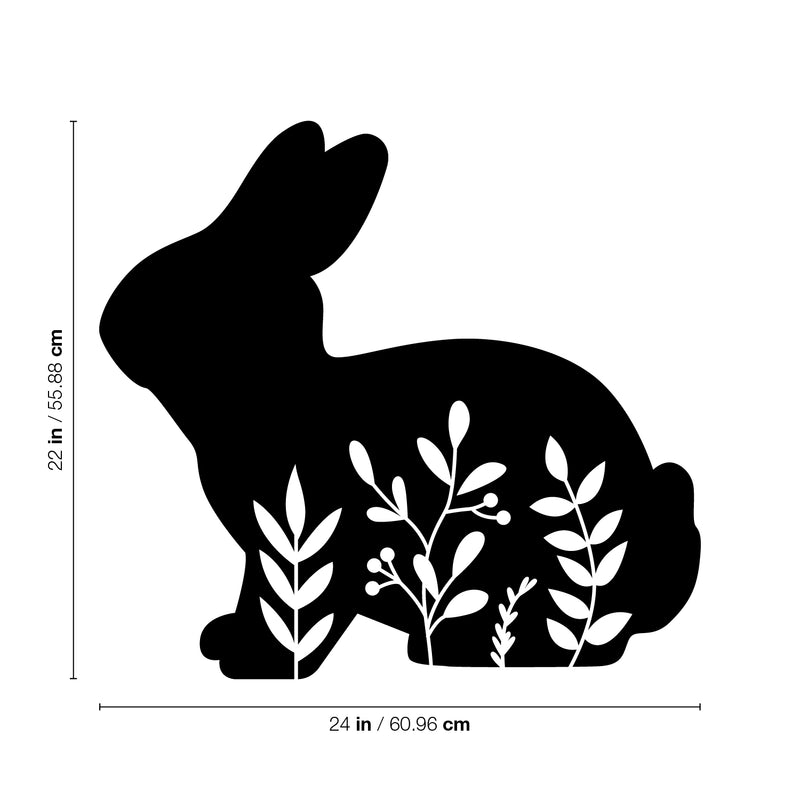 Vinyl Wall Art Decal - Bunny - Plants Nature Modern Inspirational Cute Shape Sticker For Children Bedroom Home School Classroom Kids Room Playroom Nursery Decor 4