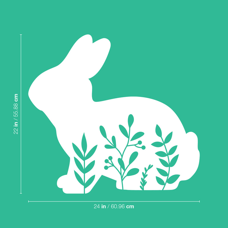 Vinyl Wall Art Decal - Bunny - 22" x 22" - Plants Nature Trendy Inspirational Minimal Sticker For Bedroom Home School Kids Room Work Office Living Room Store Decor 4