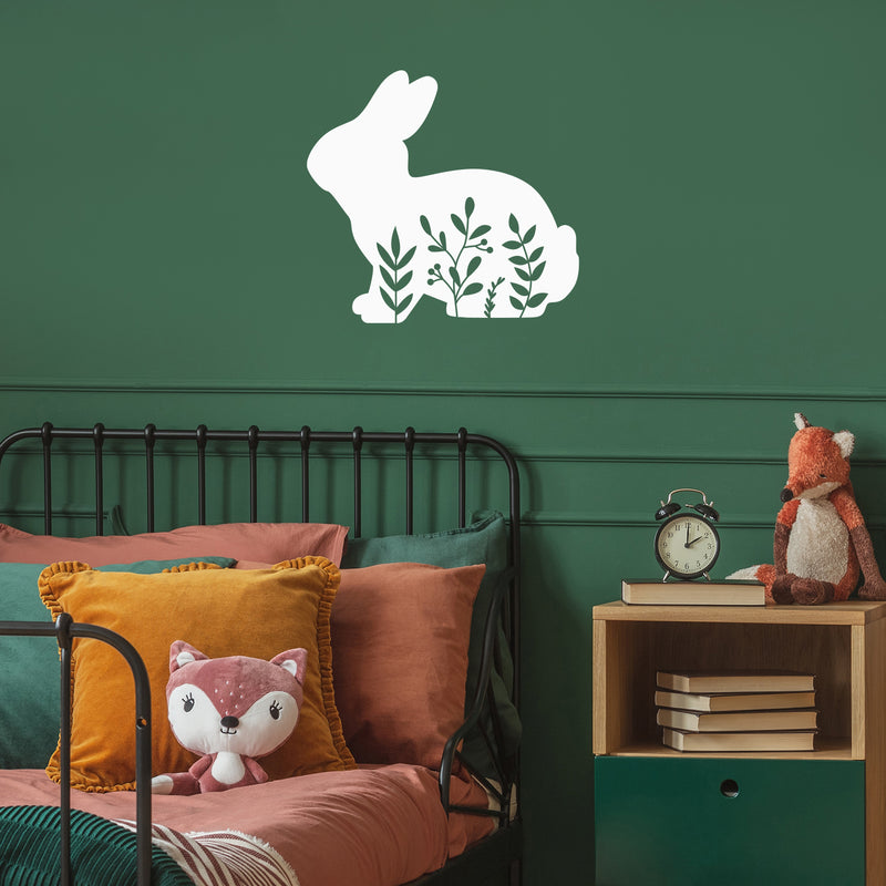 Vinyl Wall Art Decal - Bunny - 22" x 22" - Plants Nature Trendy Inspirational Minimal Sticker For Bedroom Home School Kids Room Work Office Living Room Store Decor 3