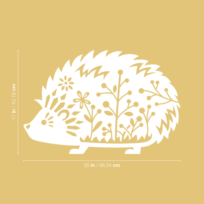 Vinyl Wall Art Decal - Hedgehog - 17" x 26" - Plants Nature Modern Inspirational Cute Shape Sticker For Children Bedroom Home School Classroom Kids Room Playroom Nursery Decor 4