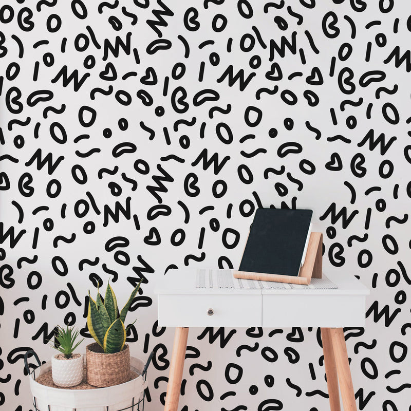 Vinyl Wall Art Decal - Memphis Pattern - 22" x 51" (From 1" x 5" Each) - Modern Cute Fun Minimalist Design Stickers For Kids Room Bedroom Living Room Playroom Office Coffee Shop Decor 2