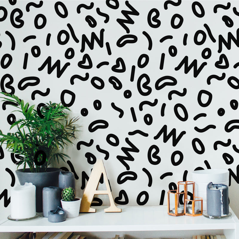 Vinyl Wall Art Decal - Memphis Pattern - 22" x 51" (From 1" x 5" Each) - Modern Cute Fun Minimalist Design Stickers For Kids Room Bedroom Living Room Playroom Office Coffee Shop Decor 3