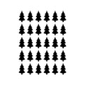 Set Of 30 Vinyl Wall Art Decal - Christmas Trees Pattern - Holiday Season Trendy Seasonal Quote Sticker For Family Home School Living Room Work Office Store Window Door Decor 1