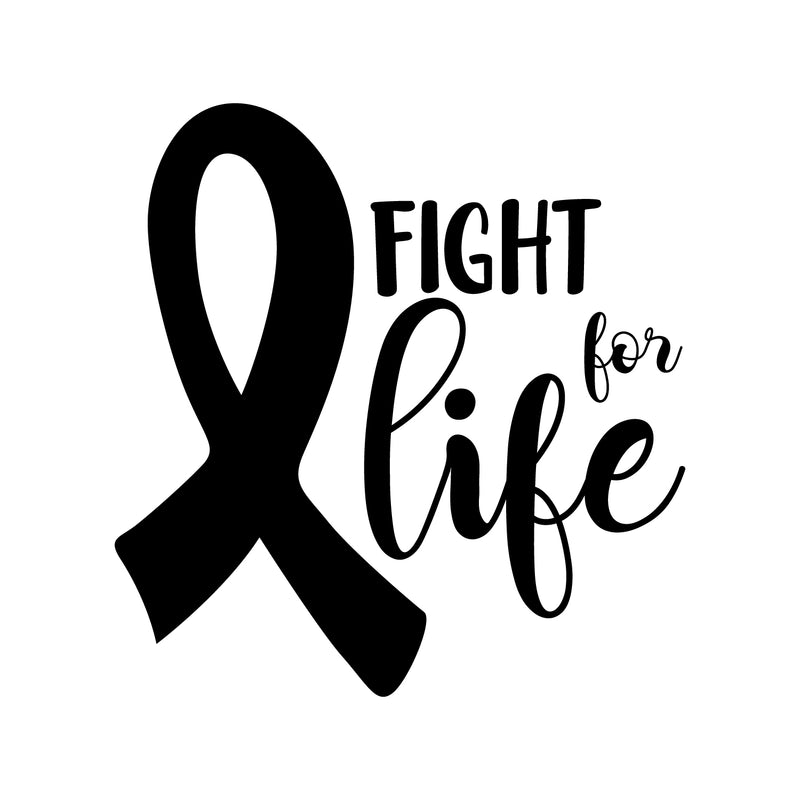 Vinyl Wall Art Decal - Fight For Life - 23" x 22" - Inspirational Breast Cancer Awareness Month Quote Sticker For Medical Institution Office Coffee Shop Bathroom School Healthcare Center Decor 1