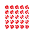 Set of 25 Vinyl Wall Art Decal - Peppermint Candies - From 5" x 5" Each - Trendy Fun Holyday Season Candy Design Sticker For Kids Room Playroom Living Room Storefront School Coffee Shop Decor 1