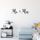 Vinyl Wall Art Decal - Mr & Mrs - Modern Cute Inspirational Couples & Family Love Quote Sticker For Home Bedroom Closet Mirror Glass Living Room Wedding Ceremony Entrance Decor 2