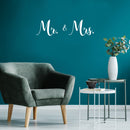 Vinyl Wall Art Decal - Mr & Mrs - 11" x 40" - Modern Cute Inspirational Couples & Family Love Quote Sticker For Home Bedroom Closet Mirror Glass Living Room Wedding Ceremony Entrance Decor 3