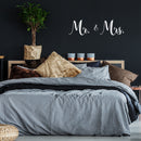 Vinyl Wall Art Decal - Mr & Mrs - 11" x 40" - Modern Cute Inspirational Couples & Family Love Quote Sticker For Home Bedroom Closet Mirror Glass Living Room Wedding Ceremony Entrance Decor 2