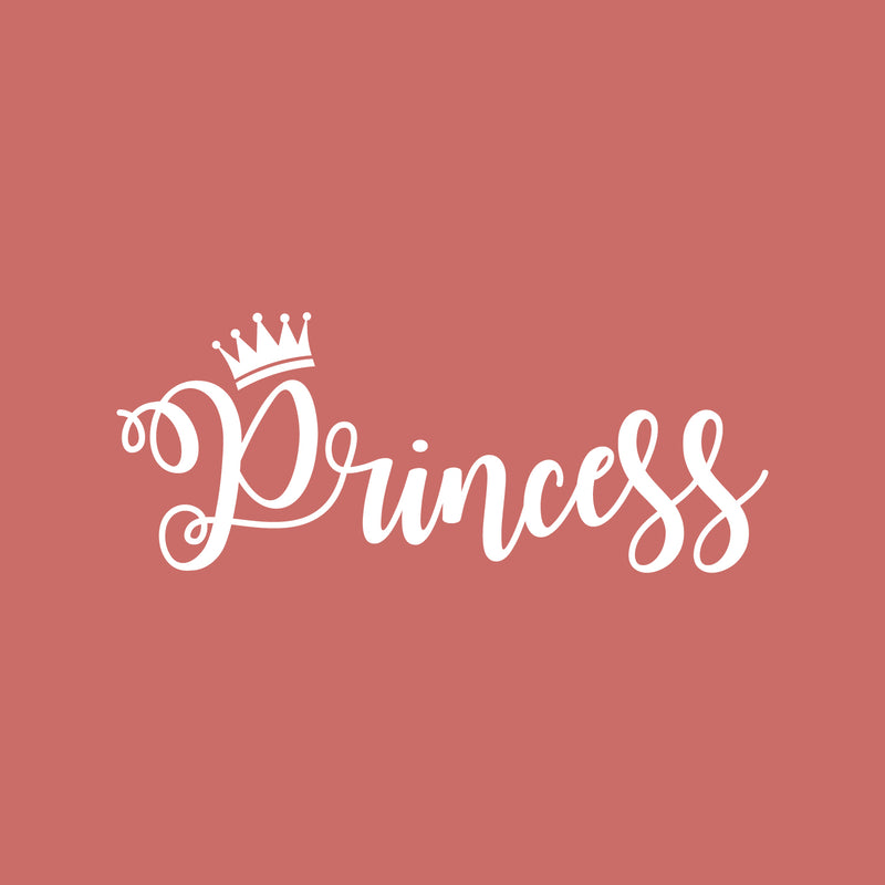 Vinyl Wall Art Decal - Princess - 10" x 25" - Modern Cute Inspirational Quote Sticker For Little Girls Bedroom Crown Icon Home School Playroom Kids Room Office Decor 1