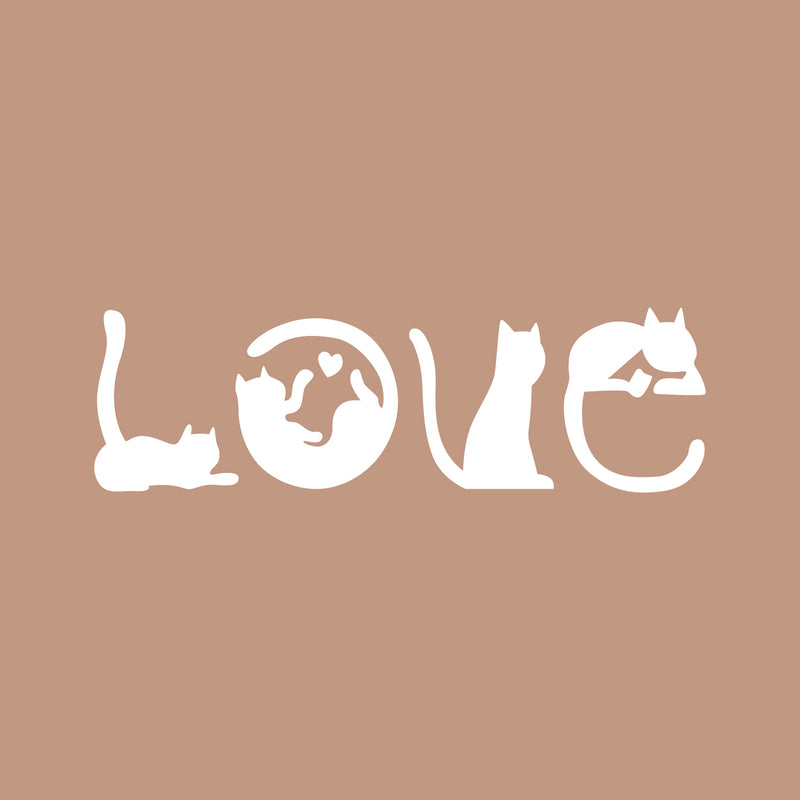 Vinyl Wall Art Decal - Cat Love - 10" x 33" - Trendy Inspirational Super Cute Cats Design Quote Sticker For Pets Lovers Living Room Kids Room Office  Business Veterinary Storefront School Decor 1