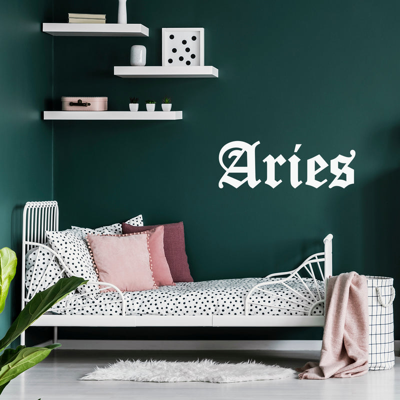 Vinyl Wall Art Decal - Aries - 10" x 29" - Zodiac Signs Gothic Modern Inspirational Astrology Quote Sticker For Bedroom Living Room Closet Home Office Dorm Room Decor 3