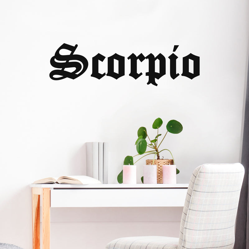 Vinyl Wall Art Decal - Scorpio - 10" x 35" - Zodiac Signs Gothic Modern Inspirational Astrology Quote Sticker For Bedroom Living Room Closet Home Office Dorm Room Decor 2