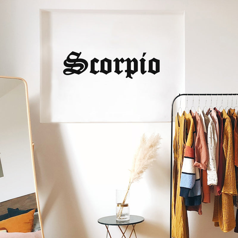 Vinyl Wall Art Decal - Scorpio - 10" x 35" - Zodiac Signs Gothic Modern Inspirational Astrology Quote Sticker For Bedroom Living Room Closet Home Office Dorm Room Decor 3