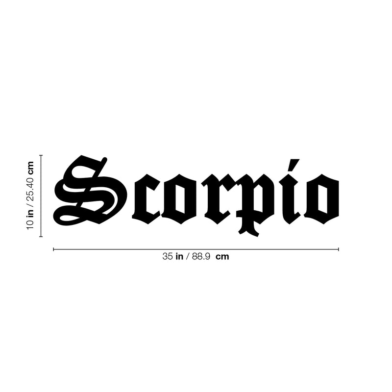 Vinyl Wall Art Decal - Scorpio - Zodiac Signs Gothic Modern Inspirational Astrology Quote Sticker For Bedroom Living Room Closet Home Office Dorm Room Decor 4