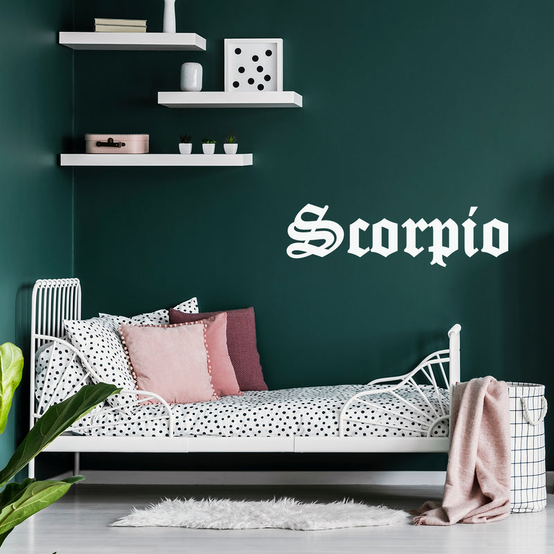 Vinyl Wall Art Decal - Scorpio - 10" x 35" - Zodiac Signs Gothic Modern Inspirational Astrology Quote Sticker For Bedroom Living Room Closet Home Office Dorm Room Decor 2