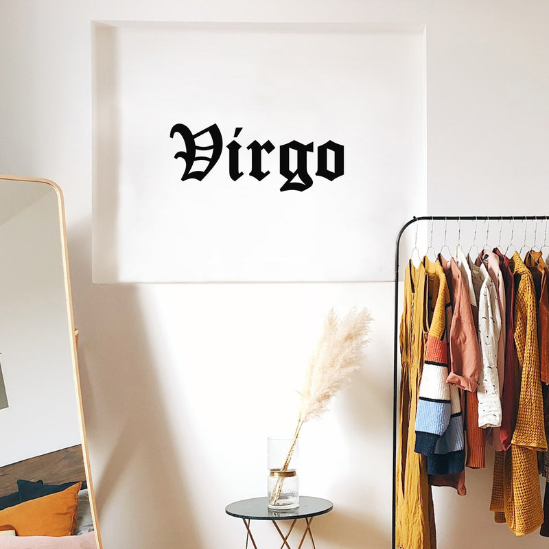 Vinyl Wall Art Decal - Virgo - Zodiac Signs Gothic Modern Inspirational Astrology Quote Sticker For Bedroom Living Room Closet Home Office Dorm Room Decor 3