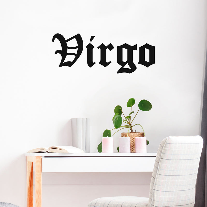 Vinyl Wall Art Decal - Virgo - 10" x 25" - Zodiac Signs Gothic Modern Inspirational Astrology Quote Sticker For Bedroom Living Room Closet Home Office Dorm Room Decor 2