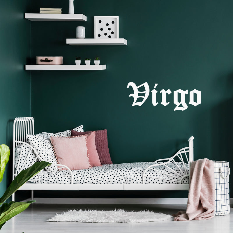 Vinyl Wall Art Decal - Virgo - 10" x 25" - Zodiac Signs Gothic Modern Inspirational Astrology Quote Sticker For Bedroom Living Room Closet Home Office Dorm Room Decor 2