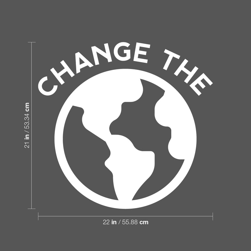 Vinyl Wall Art Decal - Change the world - Trendy Inspirational Positive Mind Change Quote Sticker For Bedroom Living Room Playroom Office School Classroom Coffee Shop Decor 5