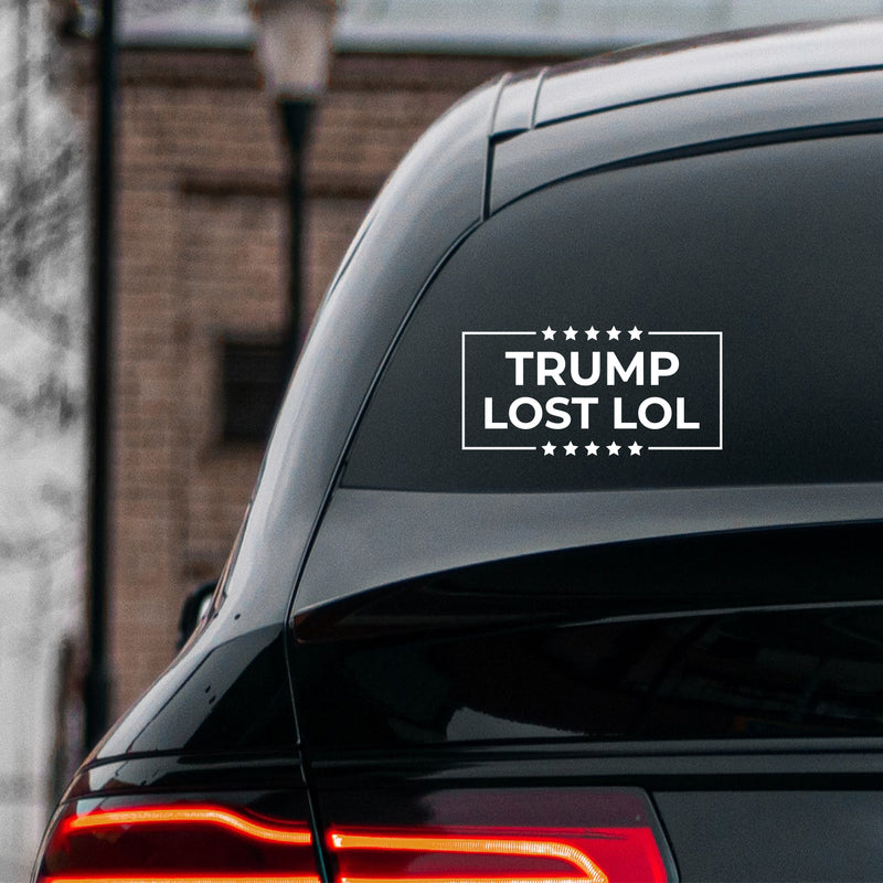 Vinyl Wall Art Decal - Trump Lost Lol - Trendy Funny Sarcastic Adult Elections Joke Quote Sticker For Business Office Store Coffee Shop Entrance Door Windows Decor 2