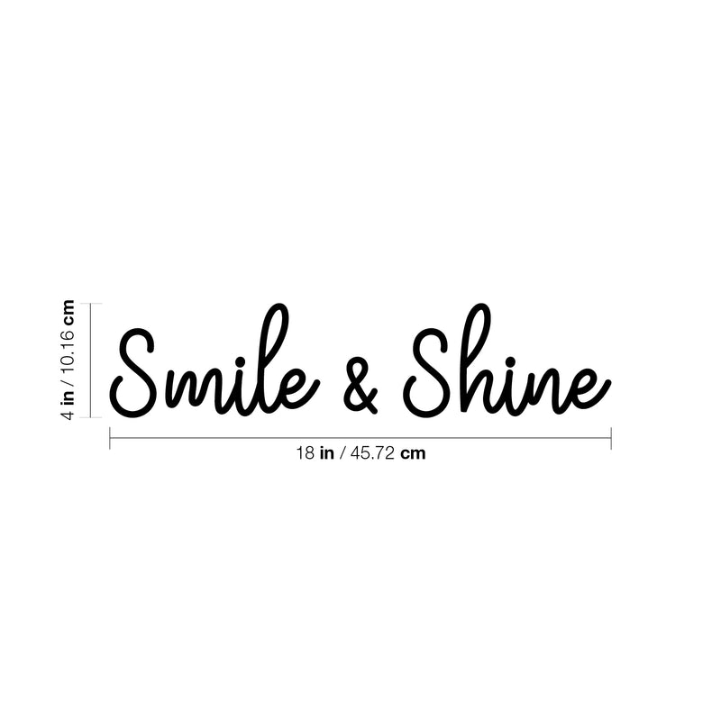 Vinyl Wall Art Decal - Smile & Shine - Cute Modern Inspirational Self Esteem Quote Sticker For Bedroom Bathroom Closet Kids Room Playroom Nursery Daycare Baby Room School Decor 4