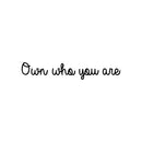 Vinyl Wall Art Decal - Own Who You Are - 3.1" x 18" - Modern Inspirational Cute Optimistic Self Esteem Quote Sticker For Bedroom Closet Bathroom Living Rom Kids Room Playroom School Decor 1