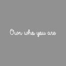 Vinyl Wall Art Decal - Own Who You Are - 3.1" x 18" - Modern Inspirational Cute Optimistic Self Esteem Quote Sticker For Bedroom Closet Bathroom Living Rom Kids Room Playroom School Decor 1