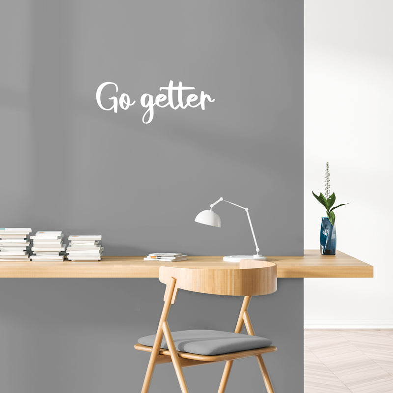 Vinyl Wall Art Decal - Go Getter - 8" x 22" - Trendy Motivational Positive Good Vibes Quote Sticker For Office Business Store Gym Fitness Coffee Shop School Home Playroom Kids Room Decor 3