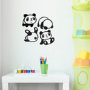 Set Of 4 Vinyl Wall Art Decal - Little Pandas - From Each - Super Cute Cool Adhesive Sticker Animal Design For Baby Kids Room Nursery Playroom Bedroom Bathroom Classroom Decor 2
