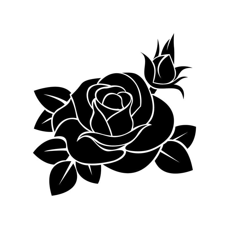 Vinyl Wall Art Decal - Little Rose - 5" x 5" - Trendy Cute Cool Flowers Design Shape Sticker For Laptop Notebook Office Agenda Coffee Thermo Mug Mirror Decor 1