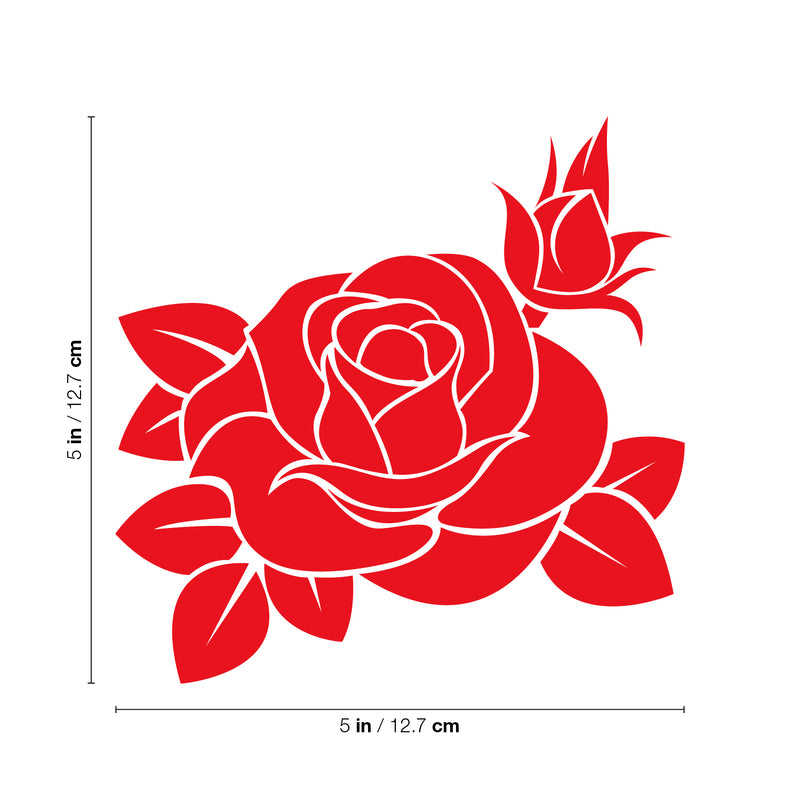 Vinyl Wall Art Decal - Little Rose - 5" x 5" - Trendy Cute Cool Flowers Design Shape Sticker For Laptop Notebook Office Agenda Coffee Thermo Mug Mirror Decor 4
