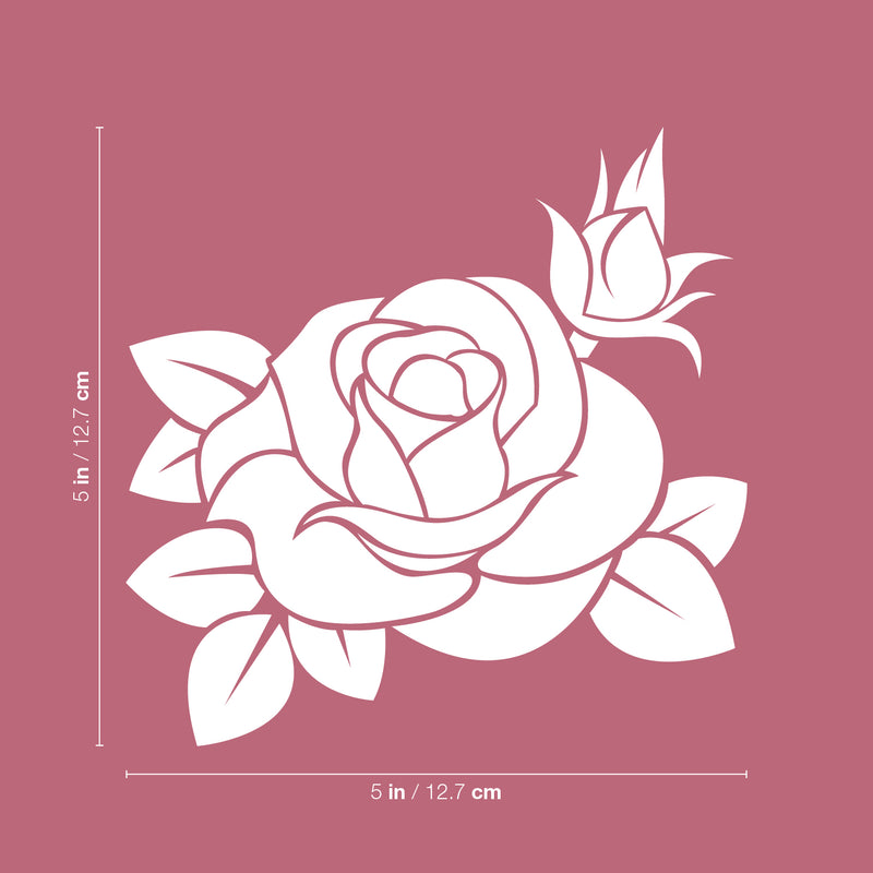 Vinyl Wall Art Decal - Little Rose - 5" x 5" - Trendy Cute Cool Flowers Design Shape Sticker For Laptop Notebook Office Agenda Coffee Thermo Mug Mirror Decor 4