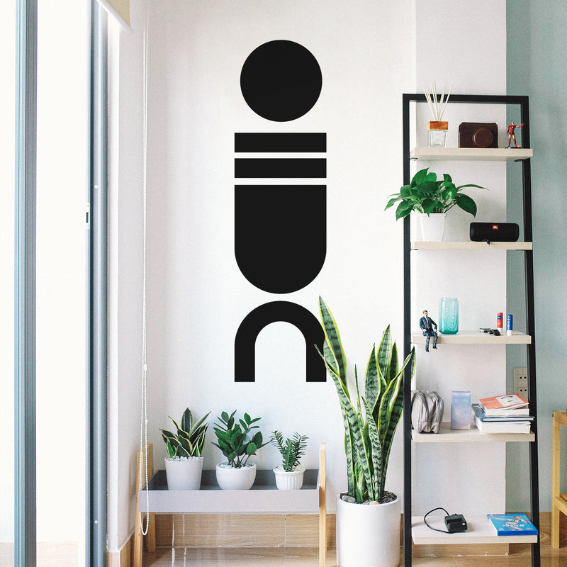 Vinyl Wall Art Decal - Geo Shaped Stack - 62" x 17" - Trendy Cool Fun  Geometric Design Sticker For Kids Room Playroom Nursery Daycare Classroom Office Living Room Decor 3