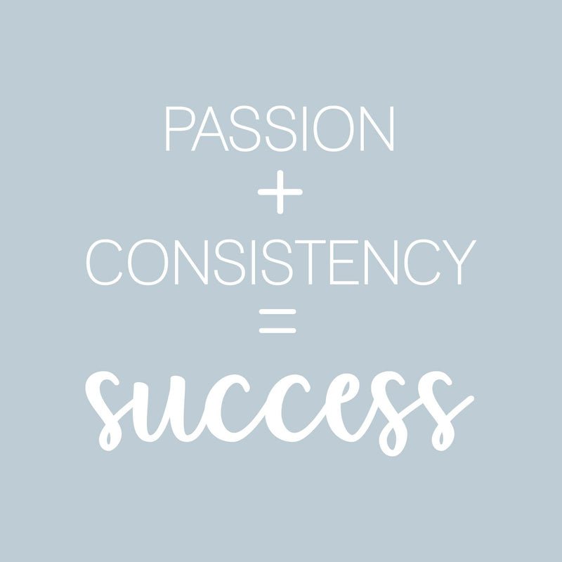 Vinyl Wall Art Decal - Passion + Consistency = Success - 18" x 20.5" - Trendy Positive Good Vibes Quote Sticker For Office Business Store Gym Fitness School Playroom Decor 1